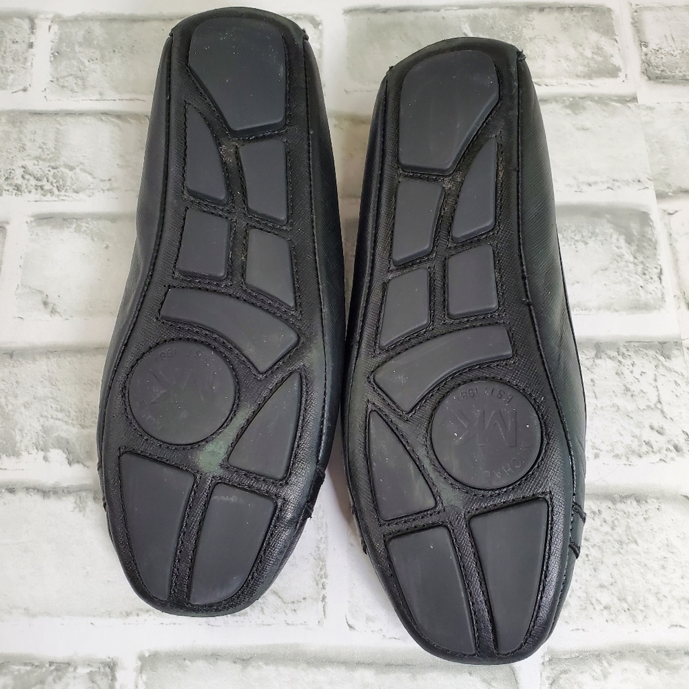 Michael Kors Signature Logo Black Leather Flats Size 6 - Picture 11 of 11